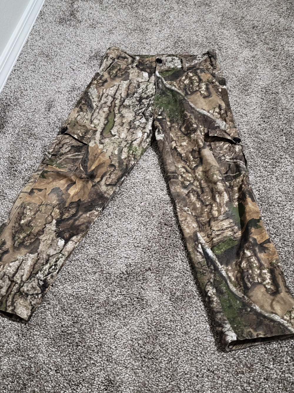 Kids Camouflage Cargo Pants - Green/Brown Camo